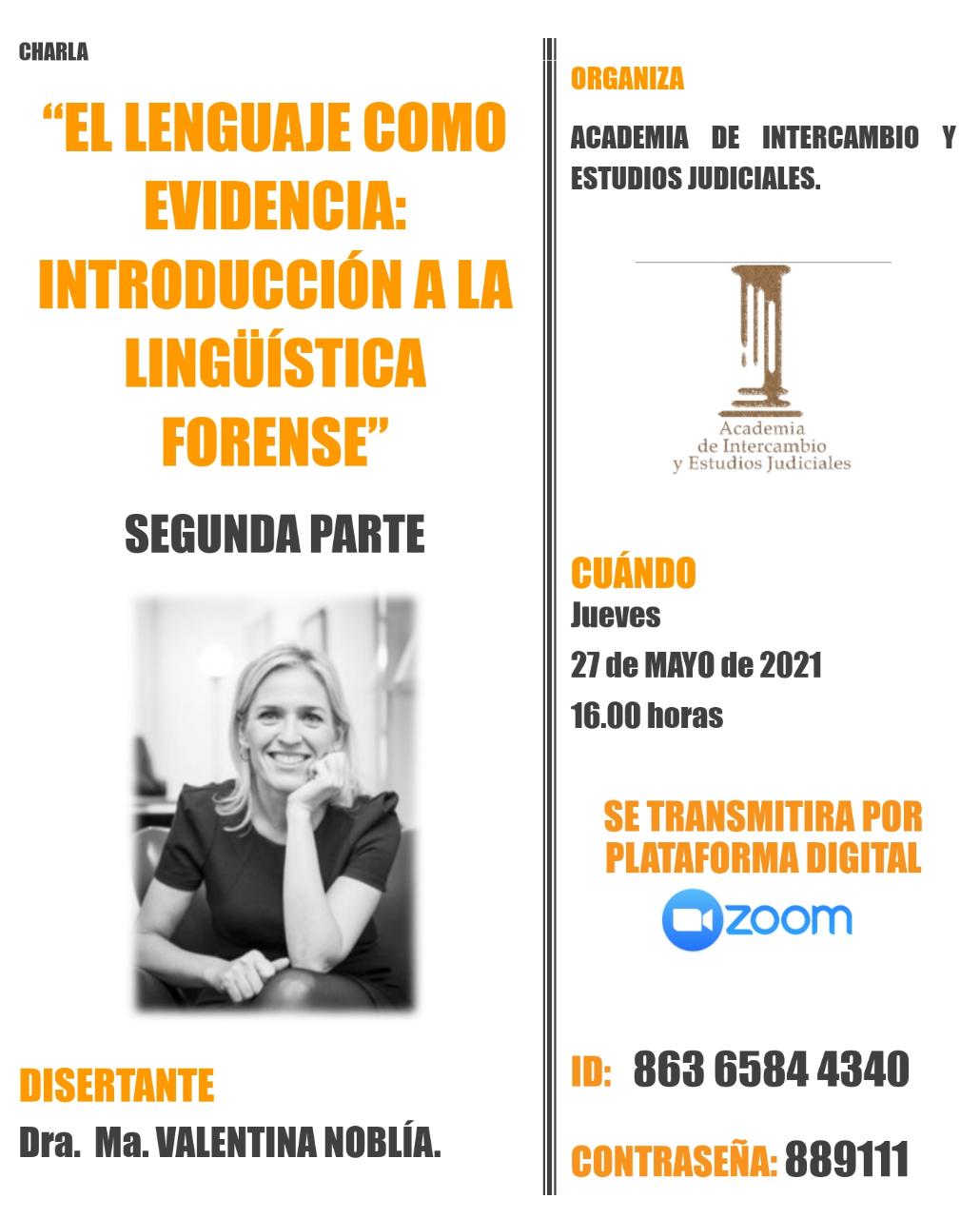 Charla Zoom - El lenguaje como evidencia