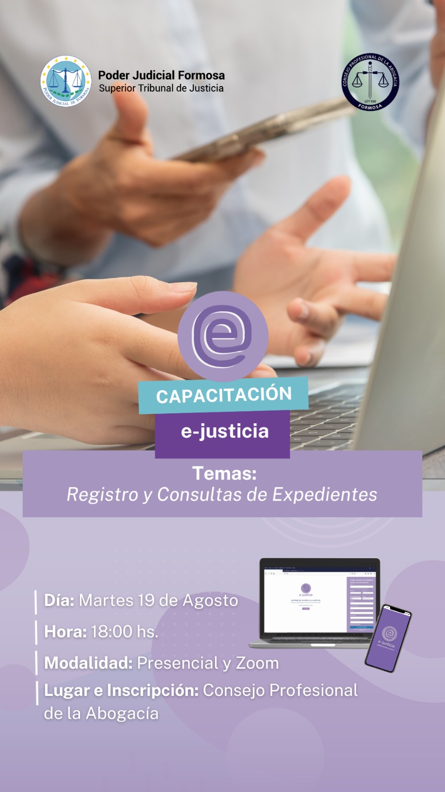 Flyer capacitación E-justicia