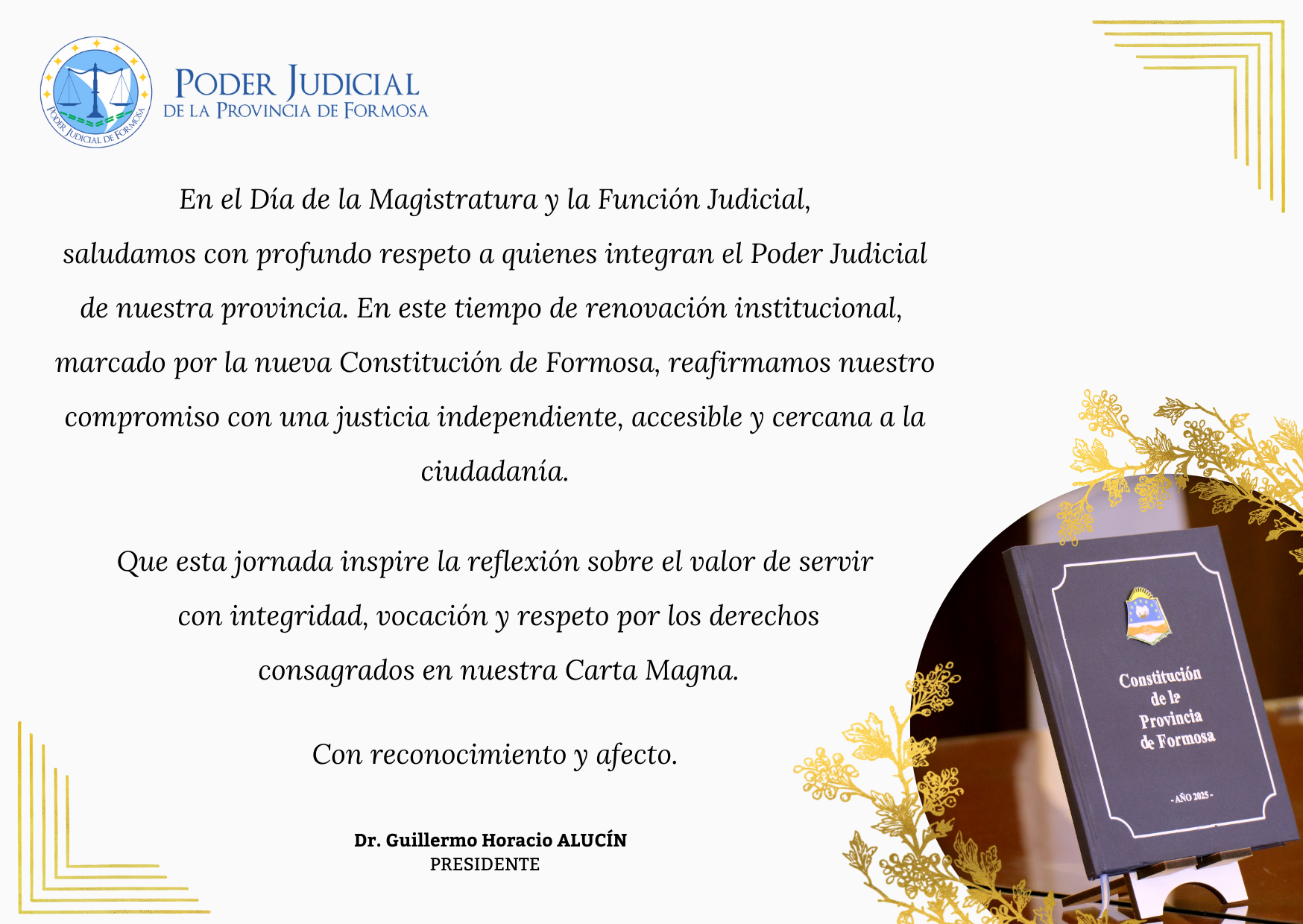 Salutación Magistrados y Funcionarios
