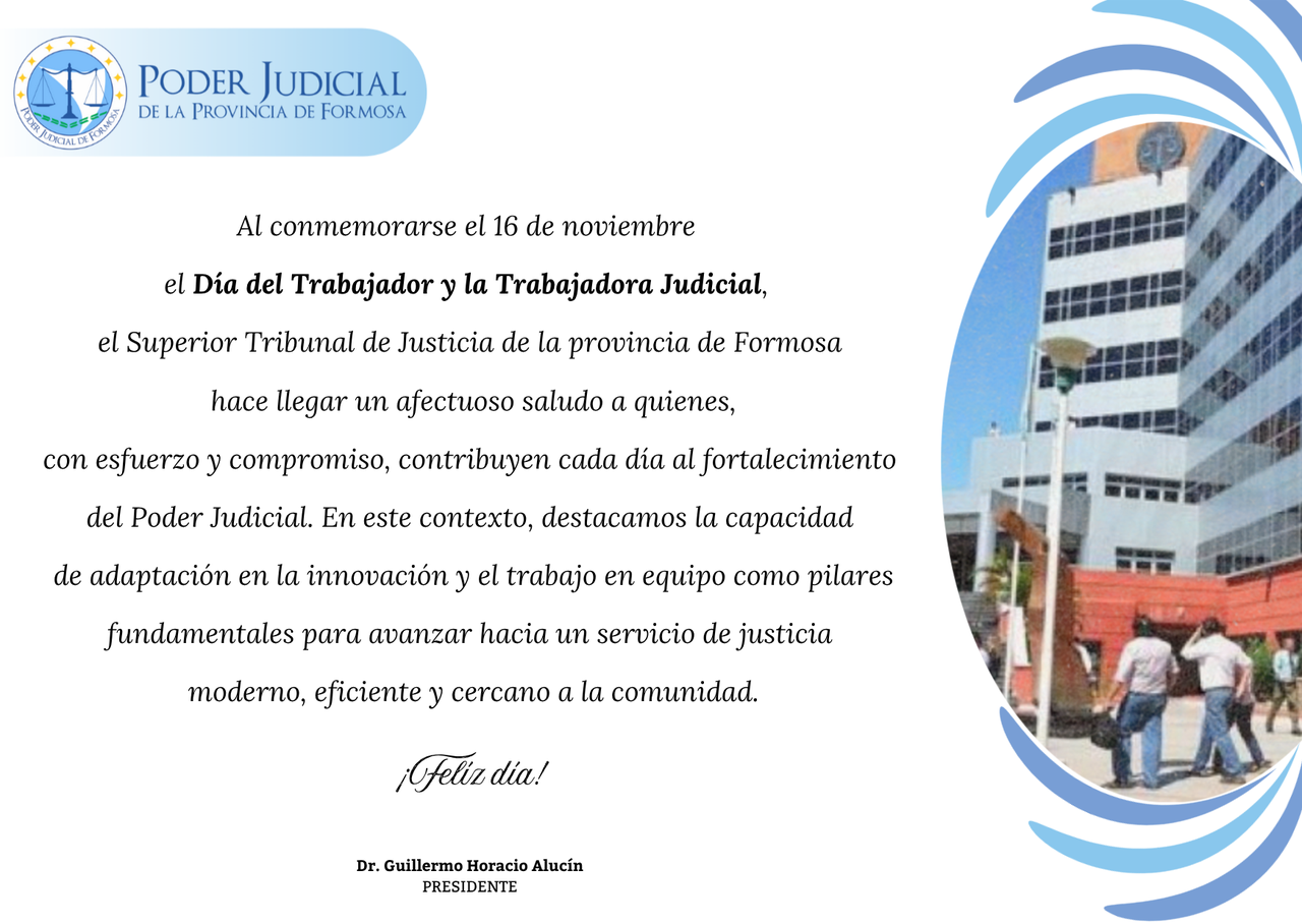 Salutación Día del Trabajador y Trabajadora Judicial