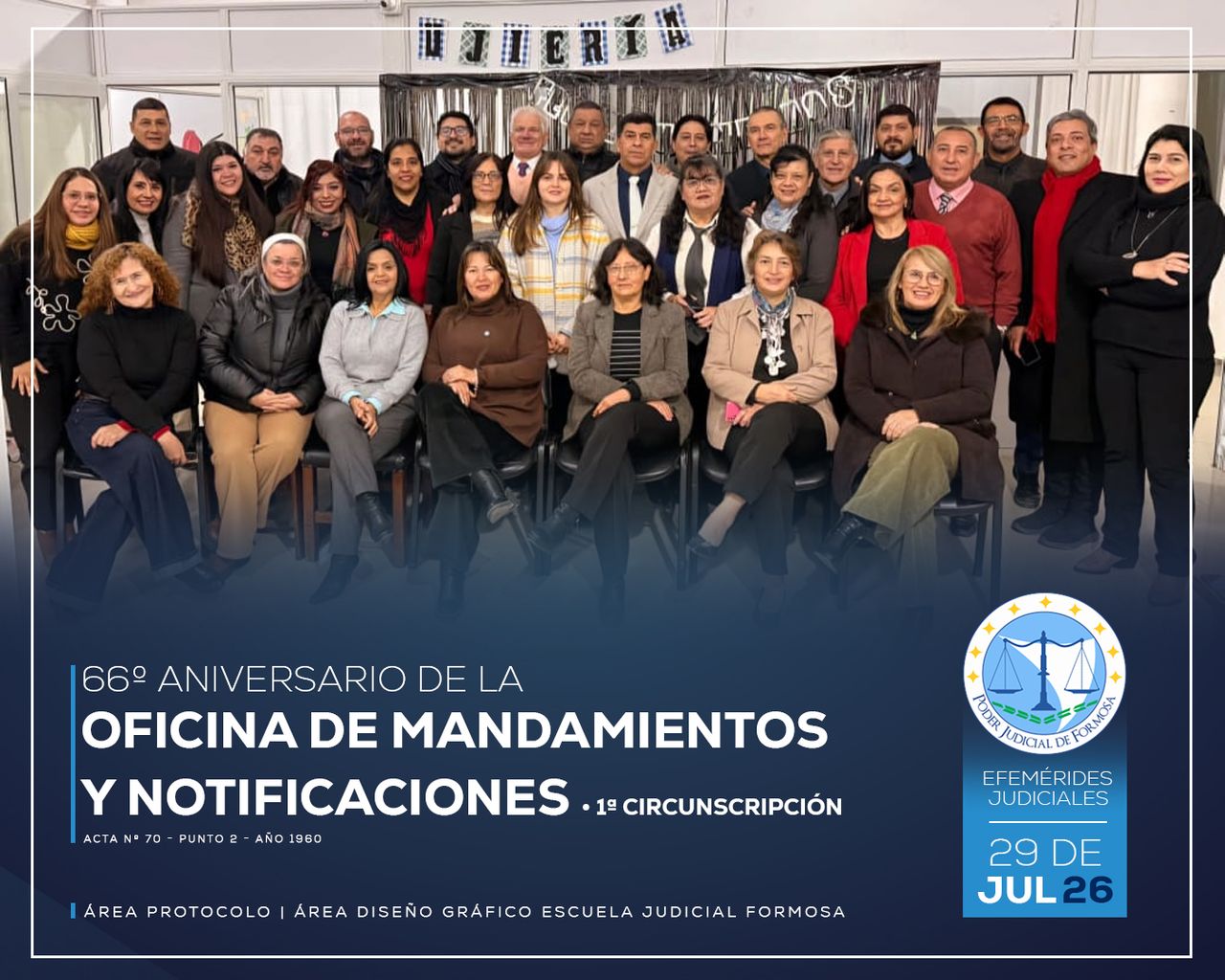 Efemérides - 66º Aniversario Oficina de Mandamientos y Notificaciones